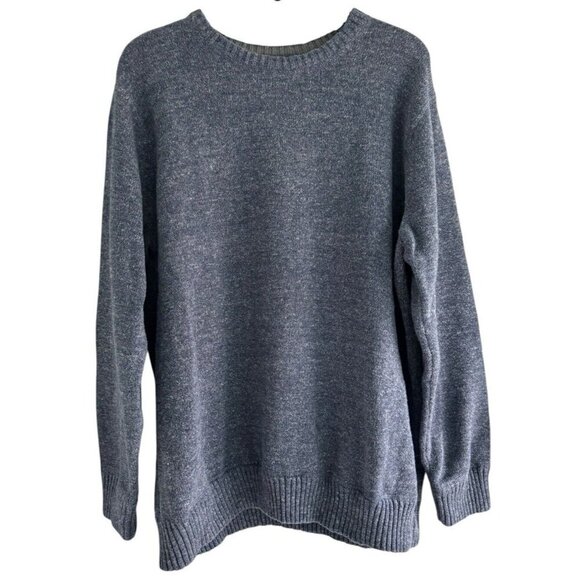Eddie Bauer Men's Sz XXL Gray Blue Marled Long Sleeve Crew Neck Pullover Sweater - Picture 1 of 6